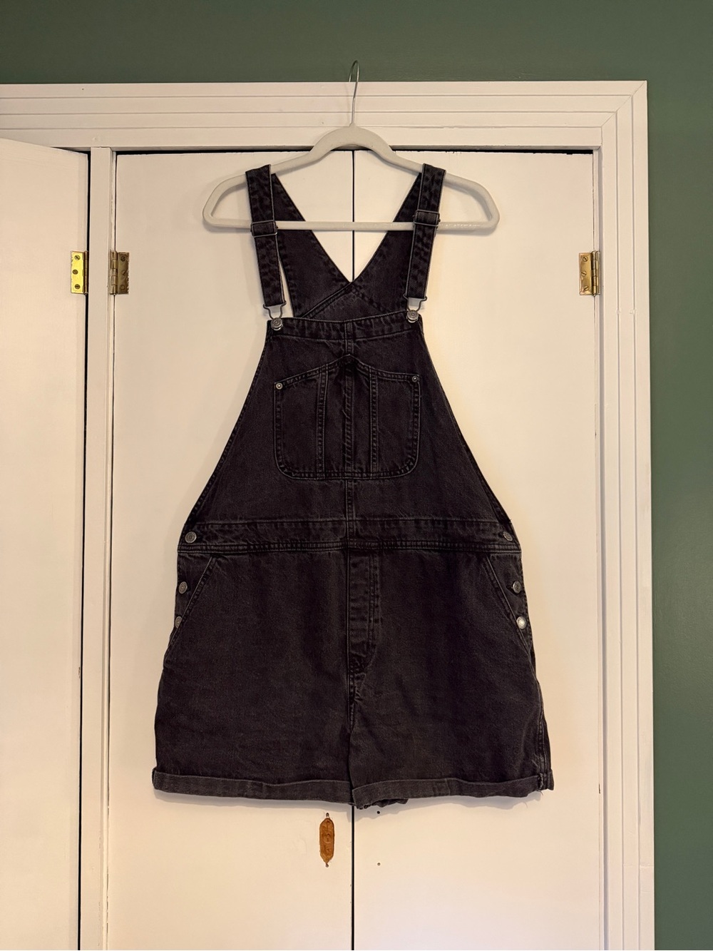 Old Navy Black Denim Short Overalls